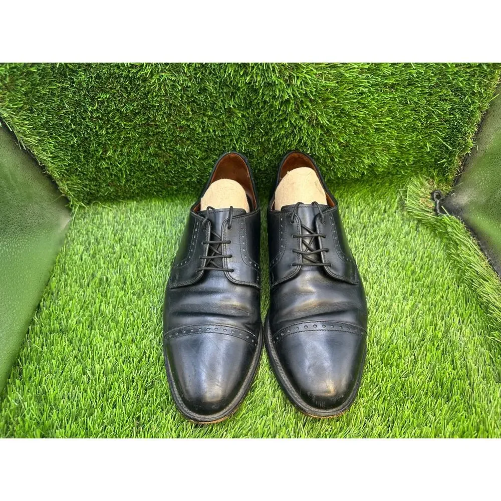 Allen Edmonds Clifton 3308 Derby Dress Shoes Men's 7.5 Black Leather Cap Toe